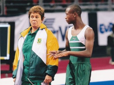 Siphamandla with coach Mandy in Bulgaria